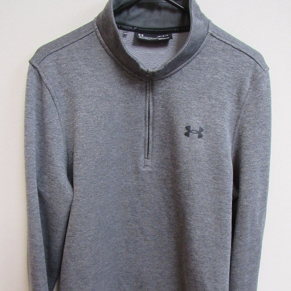 Under Armour Storm Coldgear Gray Fleece Long Sleeve 1/4 Zip Pullover Large